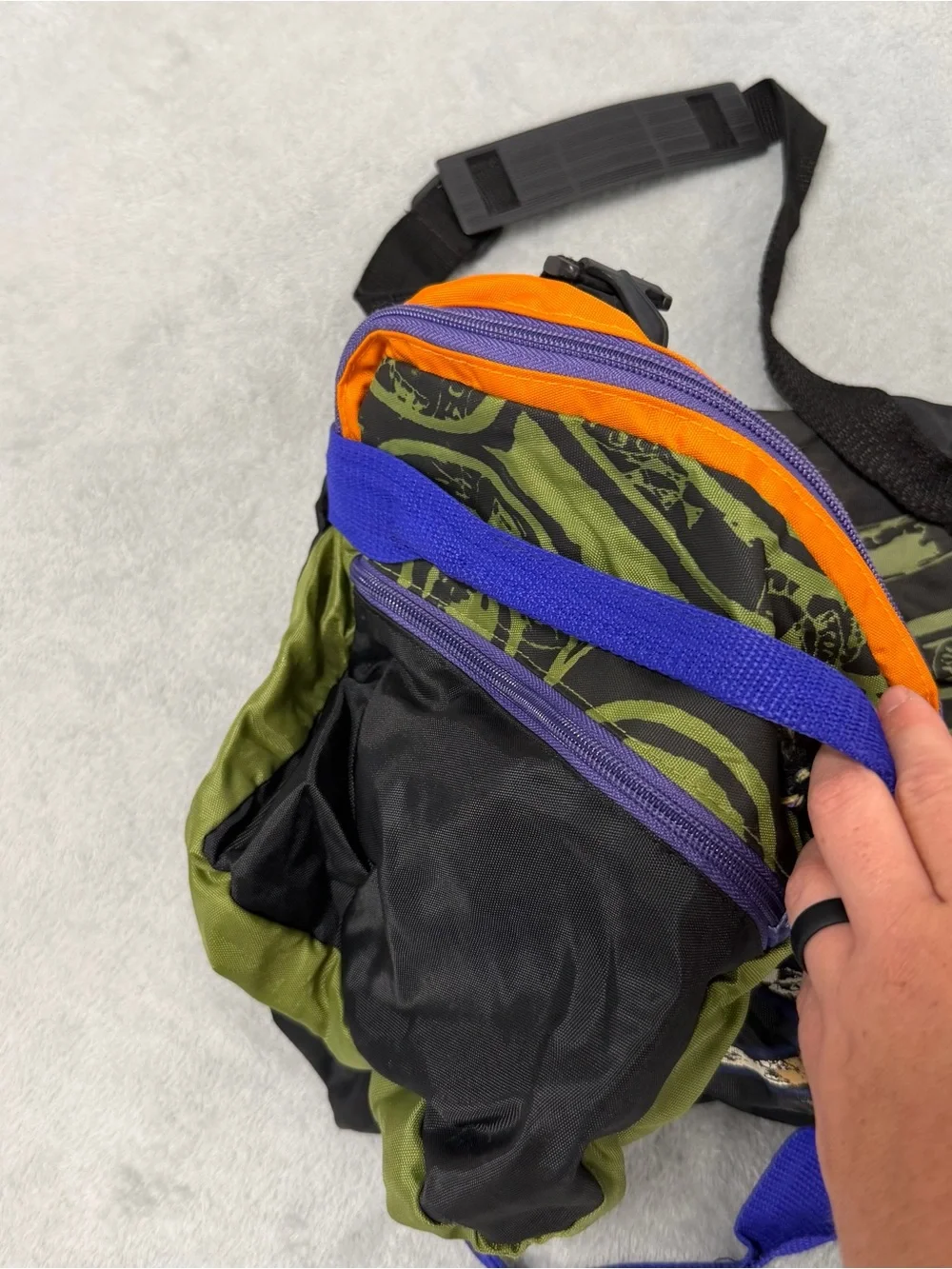 VTG 90s Bugle Boy Equipment Duffel Bag Gym Travel Colorblock Graphic Retro